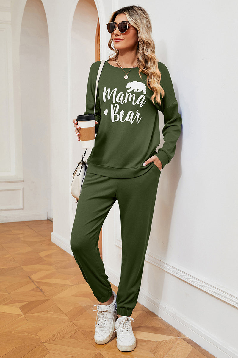 MAMA BEAR Graphic Sweatshirt and Sweatpants Set