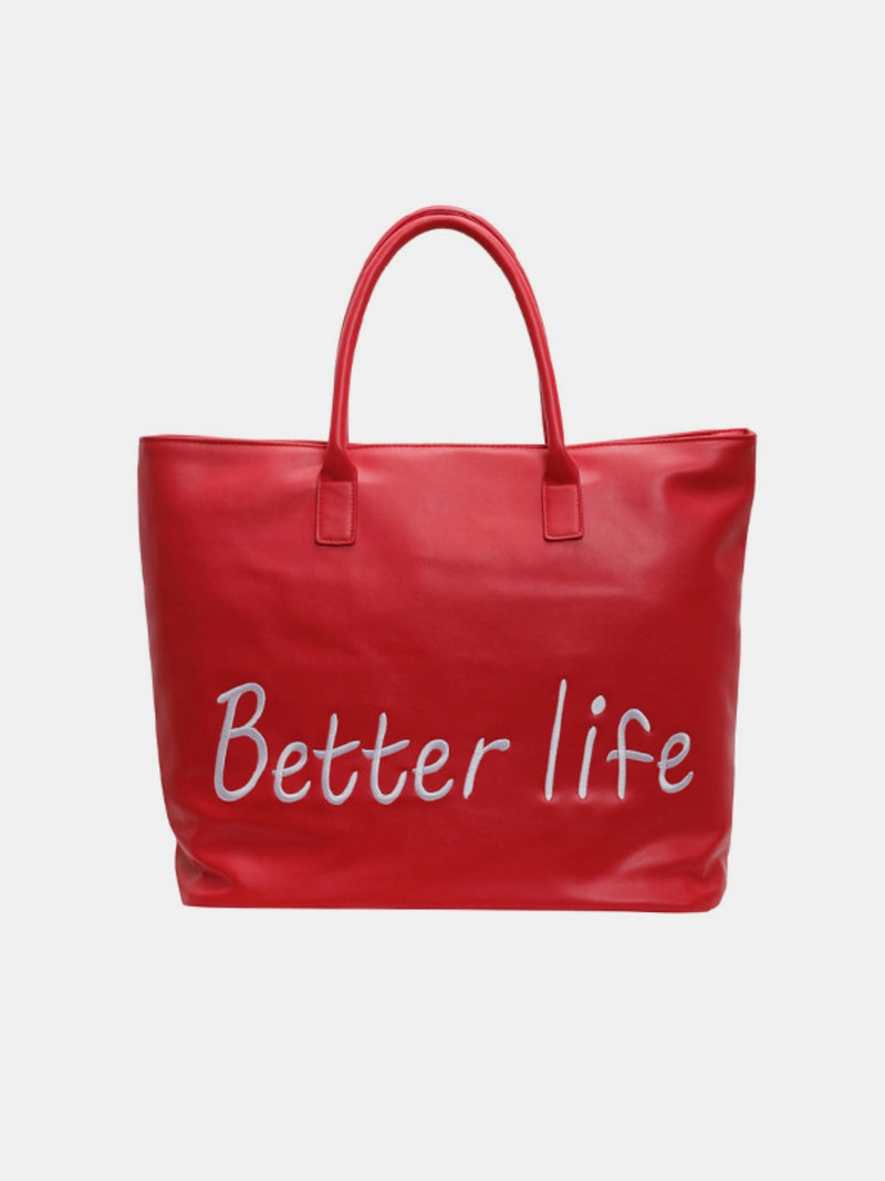 BETTER LIFE PU Leather Tote Bag