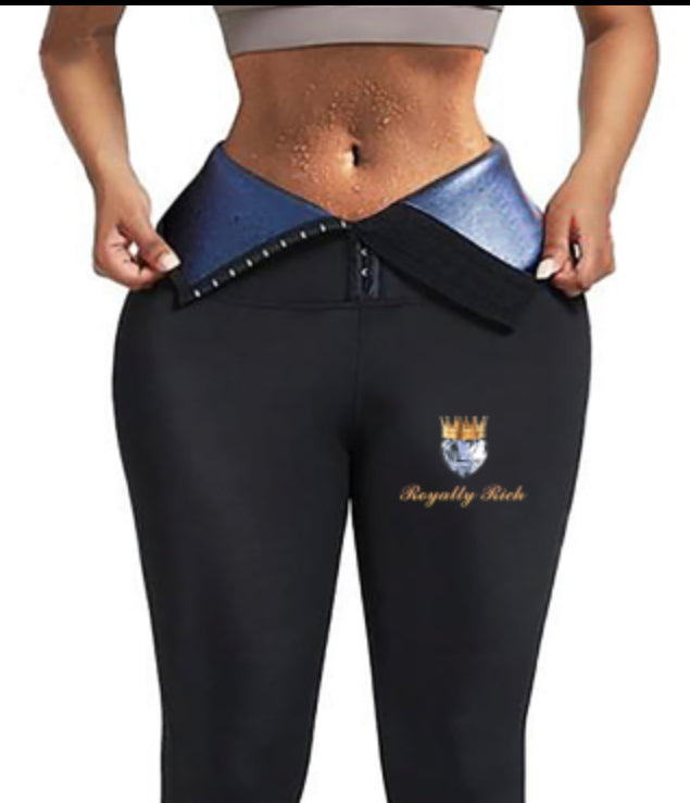 Royalty Rich Brand inc. Sauna Sweat Pants Women Fitness Lose Weight Tummy Control Waist Trainer Corset Leggings