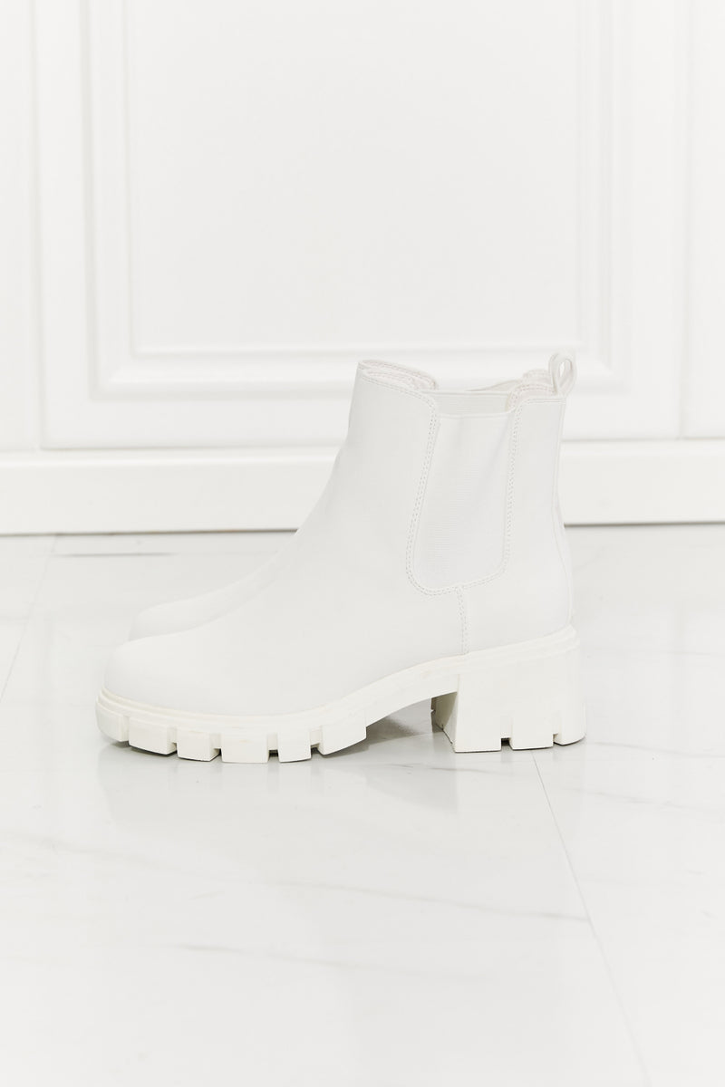 Work For It Matte Lug Sole Boots in White