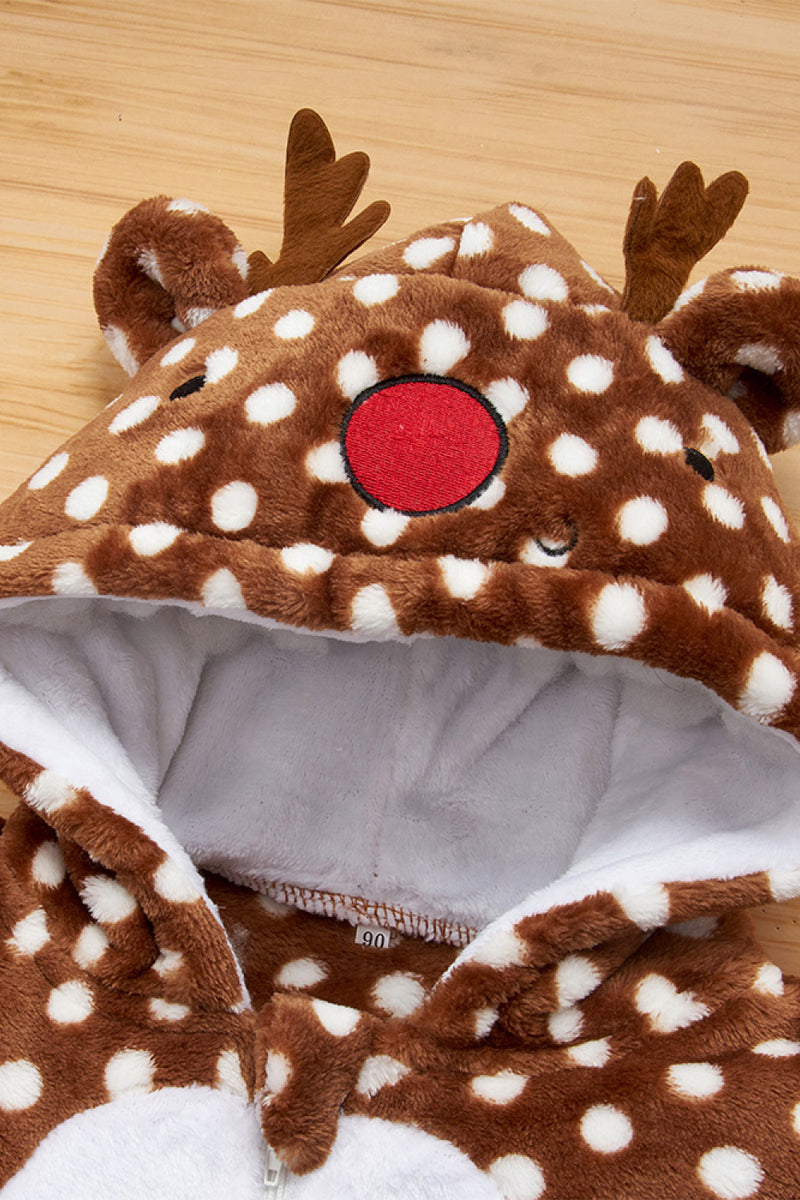 Kids Rudolph Feature Polka Dot Hooded Jacket