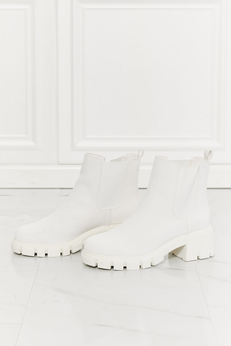 Work For It Matte Lug Sole Boots in White