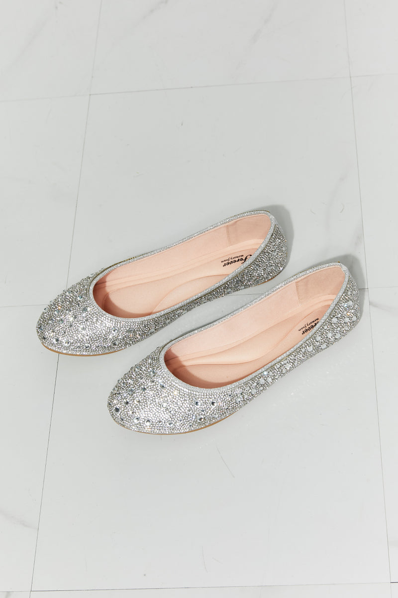 Forever Link Sparkle In Your Step Rhinestone Ballet Flat in Silver