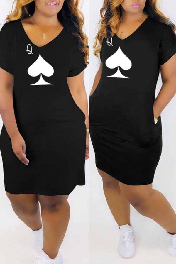 Queen Boss Fashion Tee Shirt Dress with Pockets