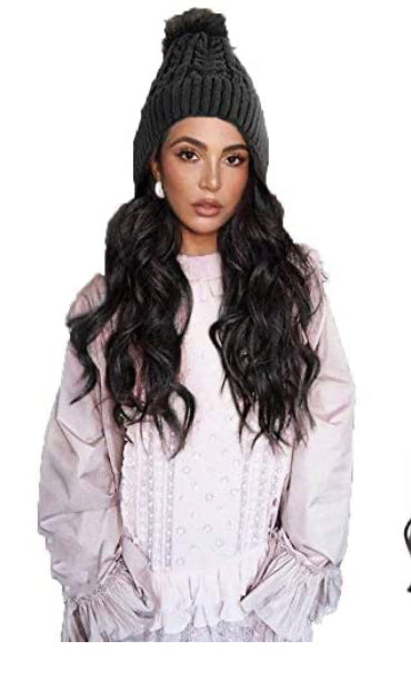 Beenie Wig Hair Hat/20in. Long Body Wave synthetic