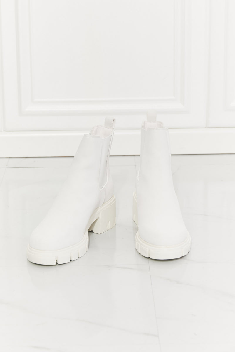 Work For It Matte Lug Sole Boots in White