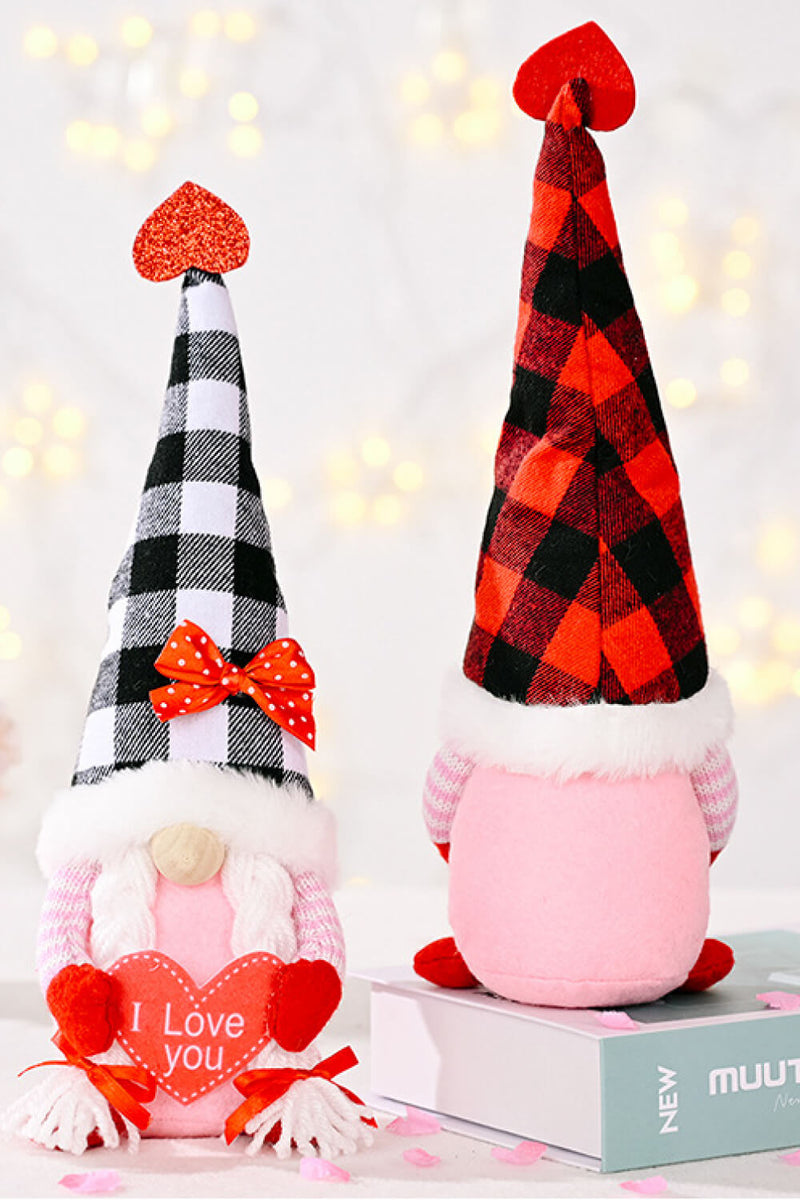 Mother's Day Plaid Pointed Hat Gnome