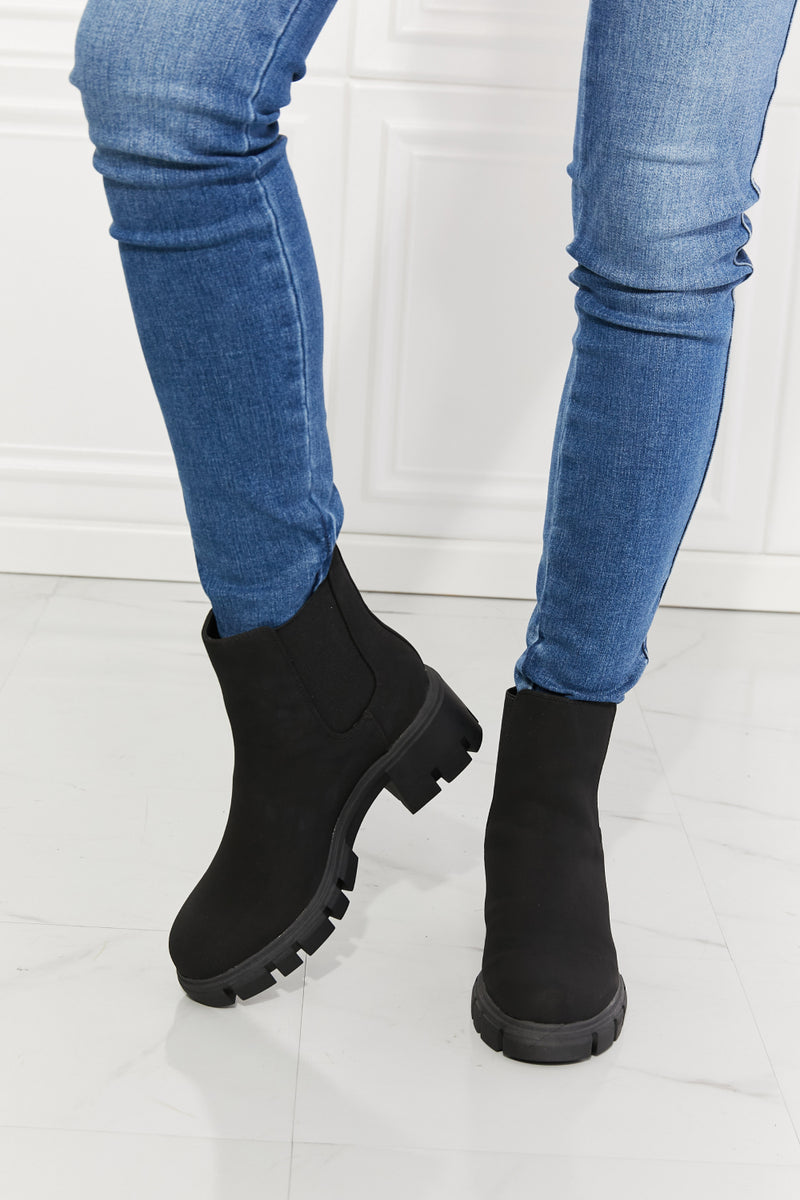 Work For It Matte Lug Sole Boots in Black